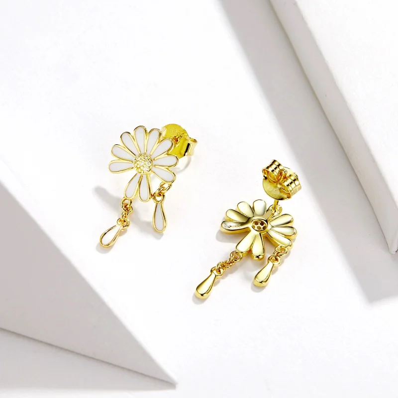 (imagem para) Pandora Style Daisy Stud Earrings - BSE159 - Visualizar 2