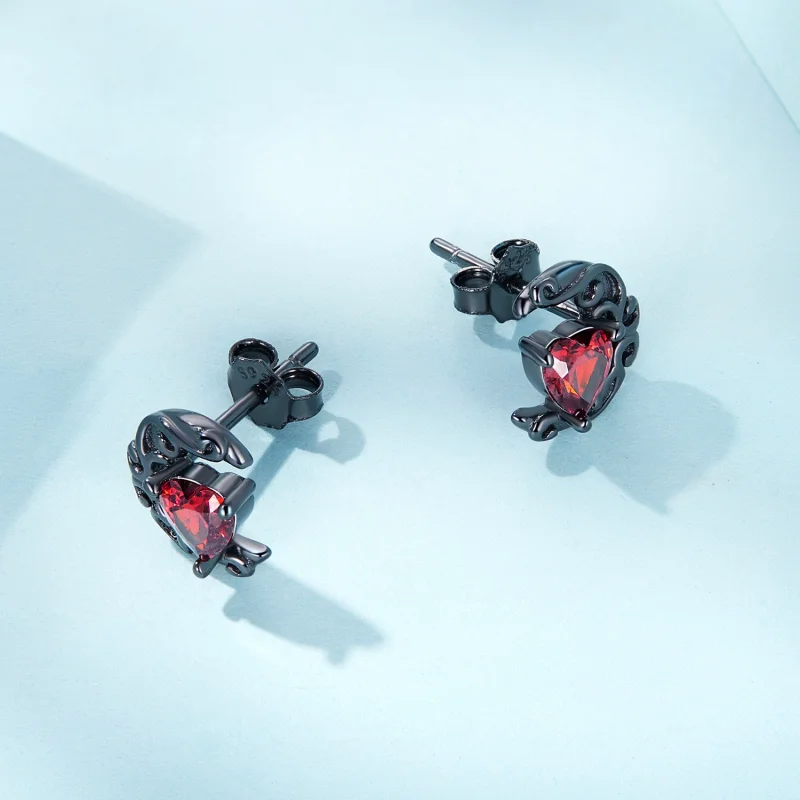 (imagem para) Pandora Style Dark Night Moonlight Stud Earrings - SCE1519 - Visualizar 4