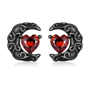 (imagem para) Pandora Style Dark Night Moonlight Stud Earrings - SCE1519