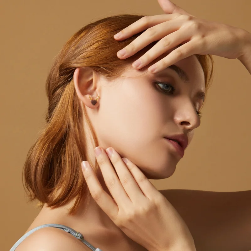 (imagem para) Pandora Style Deer Love Stud Earrings - BSE313 - Visualizar 6