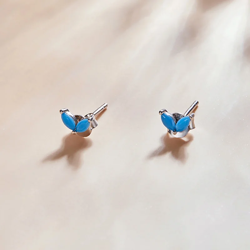 (imagem para) Pandora Style Delicate Butterfly Stud Earrings - SCE1240-BU - Visualizar 2