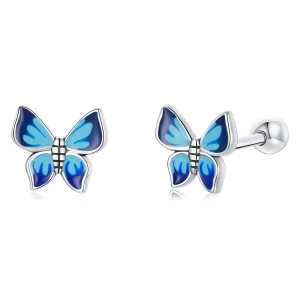 Pandora Style Delicate Butterfly Stud Earrings - SCE1285 (imagem para) Pandora Style Delicate Butterfly Stud Earrings - SCE1285