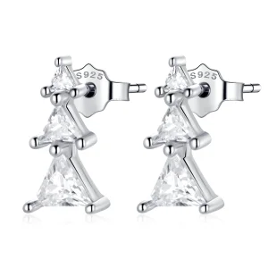 (imagem para) Pandora Style Delicate Christmas Tree Stud Earrings - SCE1268-A