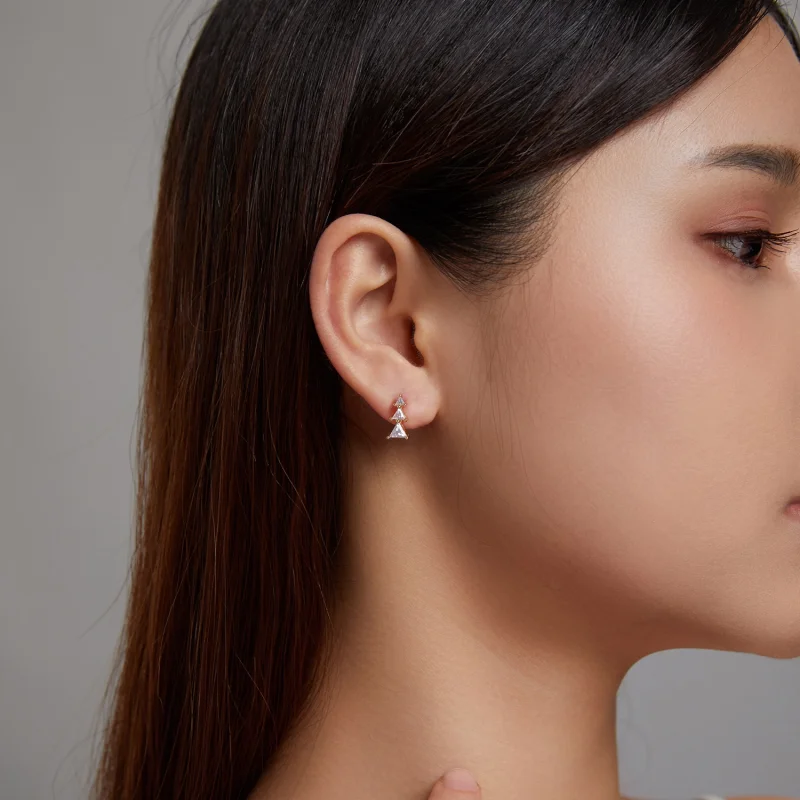 (imagem para) Pandora Style Delicate Christmas Tree Stud Earrings - SCE1268-B - Visualizar 3