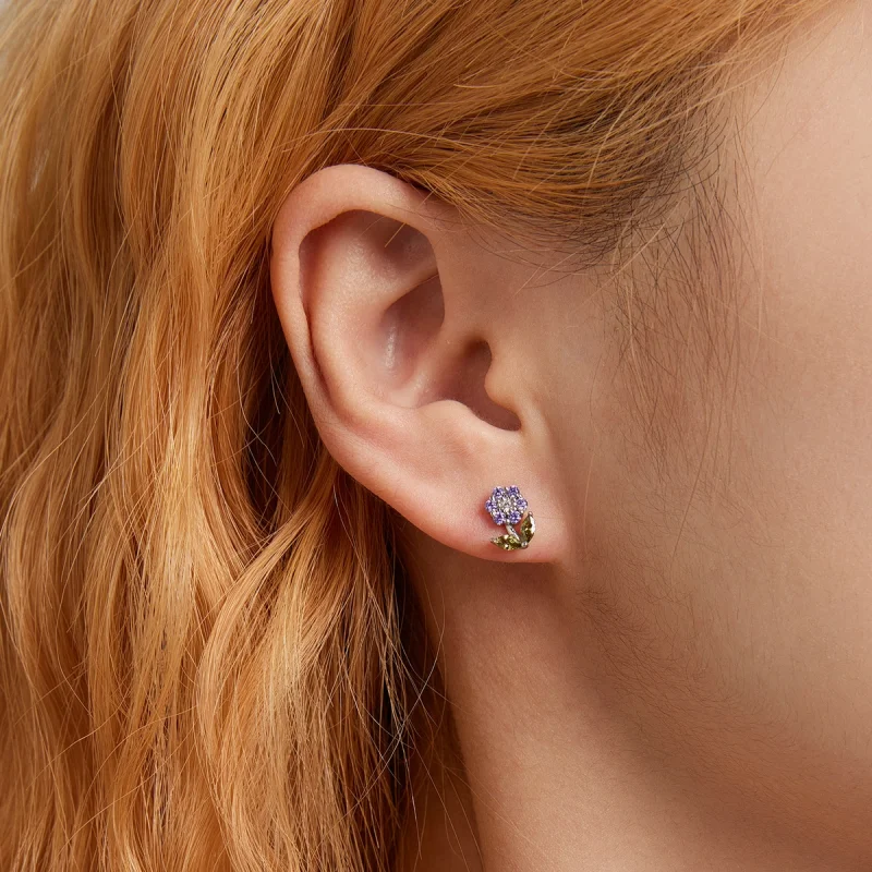 (imagem para) Pandora Style Delicate Flowers Stud Earrings - BSE592-VT - Visualizar 5