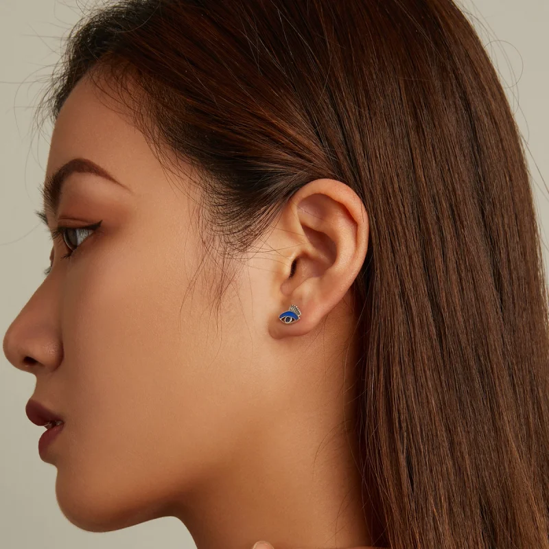 (imagem para) Pandora Style Devil Eye Lucky Hand Set Stud Earrings - SCE1341 - Visualizar 7