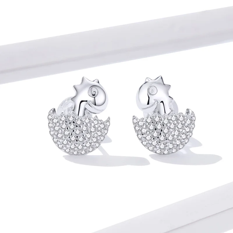 (imagem para) Pandora Style Dinosaur Baby Stud Earrings - BSE354 - Visualizar 2