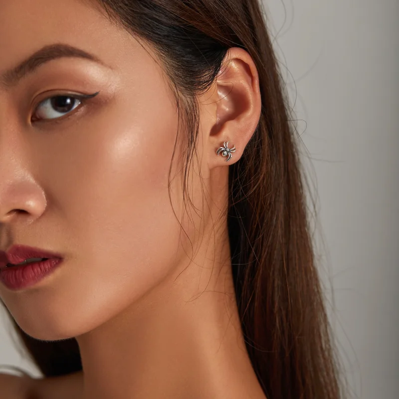 (imagem para) Pandora Style Eight-Legged Spider Stud Earrings - SCE1290 - Visualizar 5