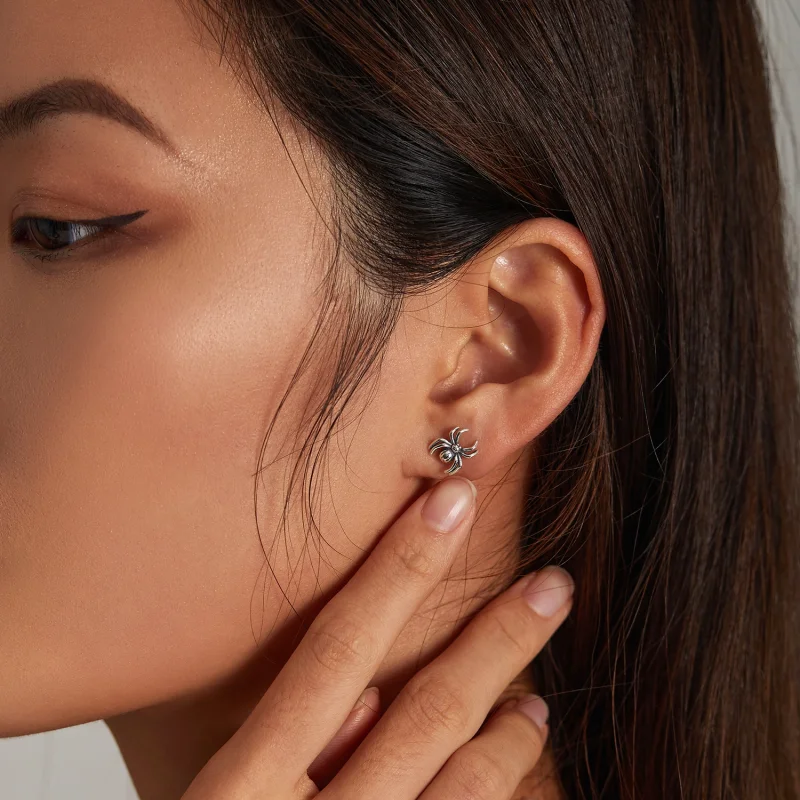 (imagem para) Pandora Style Eight-Legged Spider Stud Earrings - SCE1290 - Visualizar 6