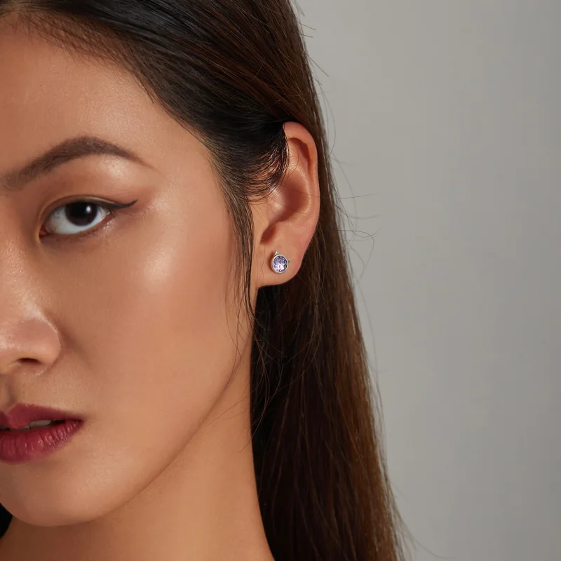 (imagem para) Pandora Style Fish Scale Cat Head Stud Earrings - SCE1301 - Visualizar 7