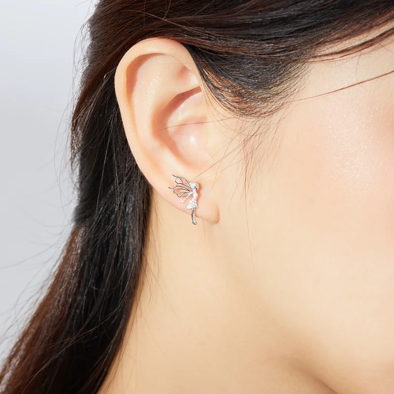 (imagem para) Pandora Style Flower Elf Stud Earrings - BSE338 - Visualizar 7