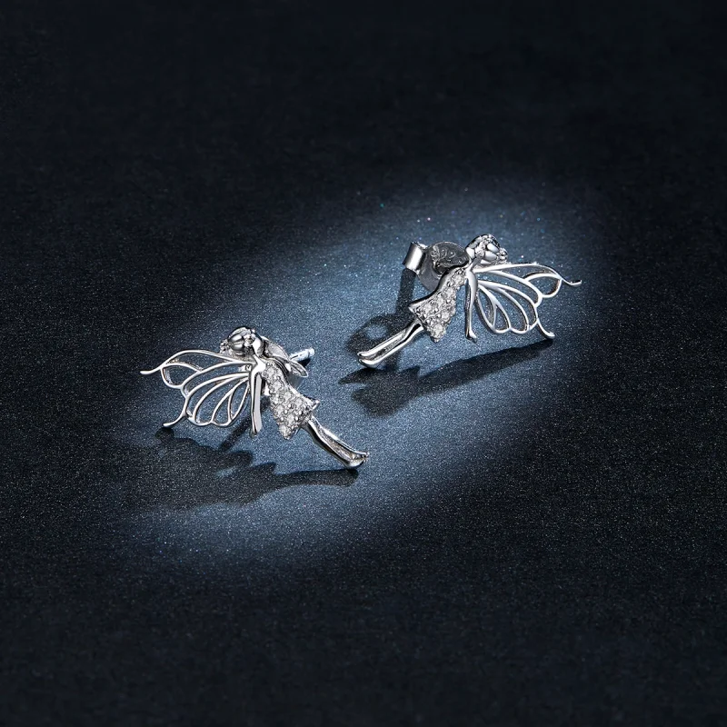 (imagem para) Pandora Style Flower Elf Stud Earrings - BSE338 - Visualizar 8