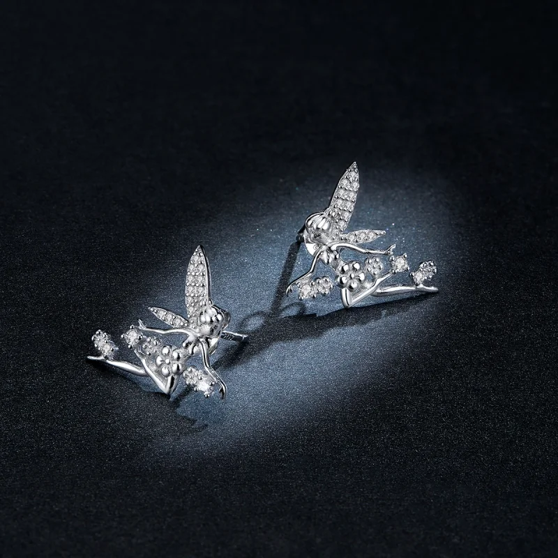 (imagem para) Pandora Style Flower Elf Stud Earrings - BSE341 - Visualizar 8