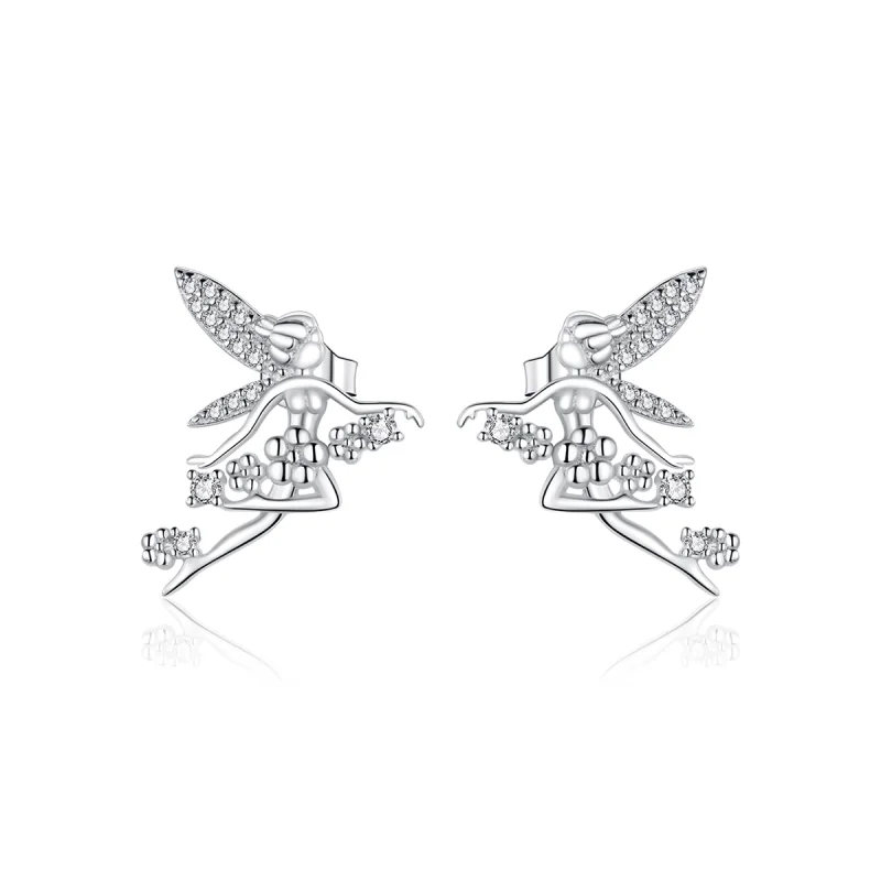 (imagem para) Pandora Style Flower Elf Stud Earrings - BSE341