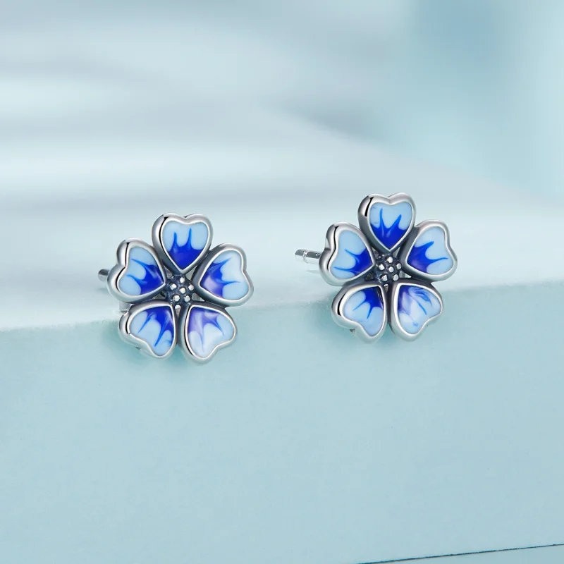 (imagem para) Pandora Style Flowers Stud Earrings - SCE1513 - Visualizar 2