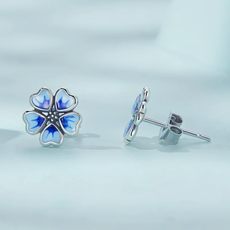 (imagem para) Pandora Style Flowers Stud Earrings - SCE1513 - Visualizar 3