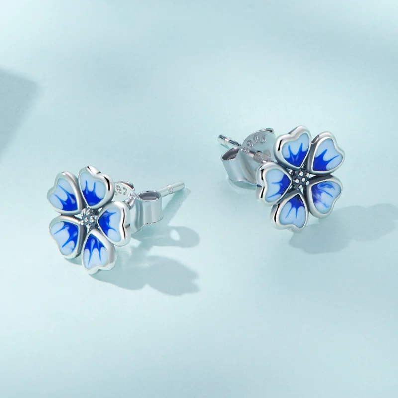 (imagem para) Pandora Style Flowers Stud Earrings - SCE1513 - Visualizar 4