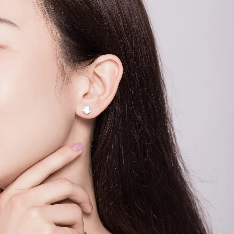 (imagem para) Pandora Style Four Claw Zircon Stud Earrings - BSE166 - Visualizar 10