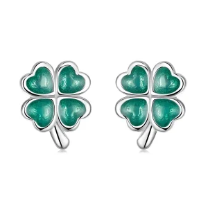 (imagem para) Pandora Style Four Leaf Clover Stud Earrings - SCE1346