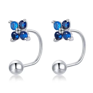 (imagem para) Pandora Style Four-Petal Flower Stud Earrings - SCE1177-A