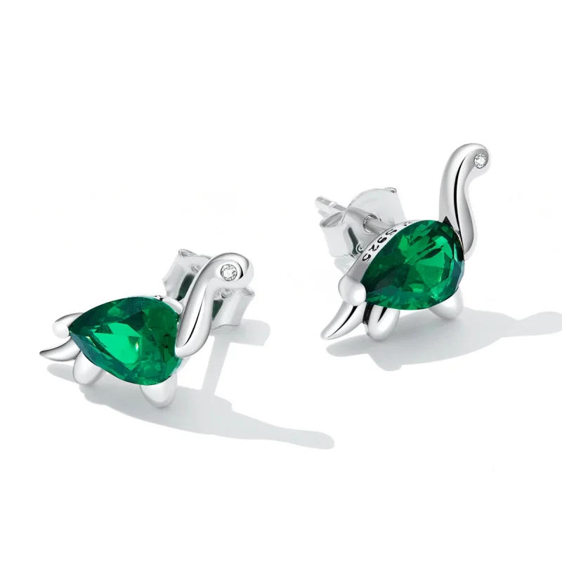 (imagem para) Pandora Style Fun Dinosaur Stud Earrings - SCE1379 - Visualizar 3