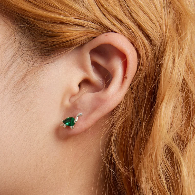 (imagem para) Pandora Style Fun Dinosaur Stud Earrings - SCE1379 - Visualizar 6