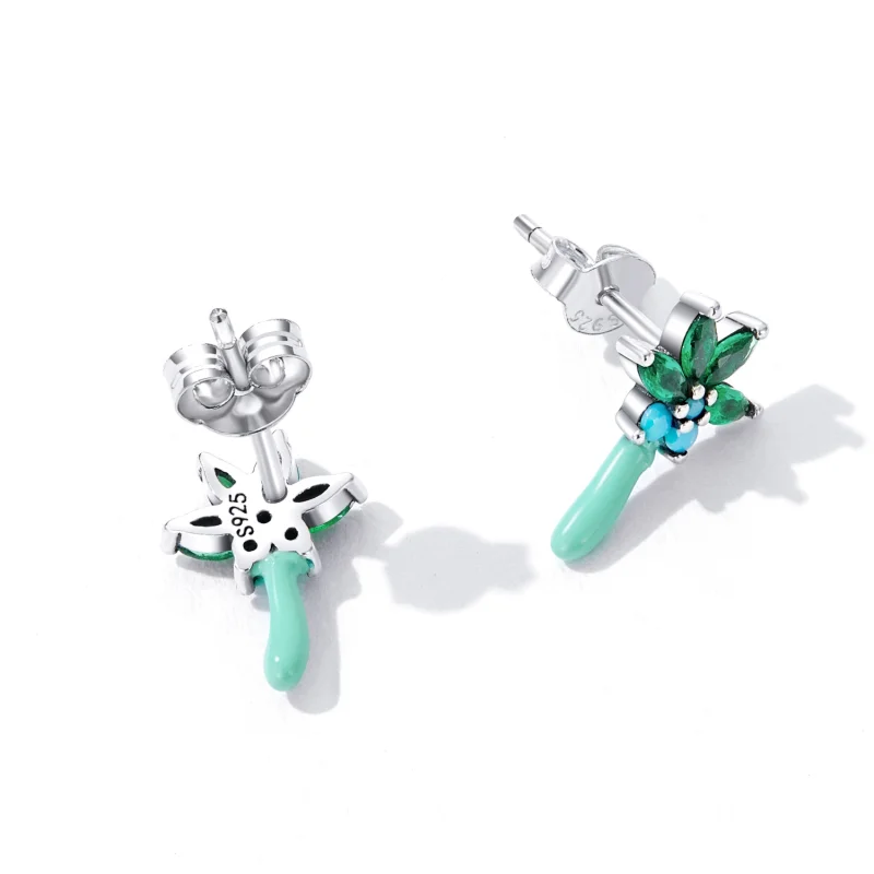 (imagem para) Pandora Style Funny Coconut Tree Stud Earrings - SCE1403 - Visualizar 4