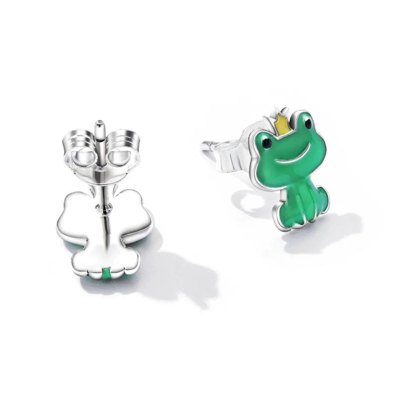 (imagem para) Pandora Style Funny Little Frog Stud Earrings - SCE1380 - Visualizar 4