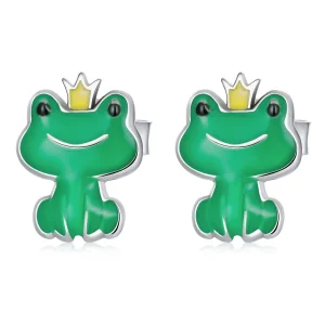 (imagem para) Pandora Style Funny Little Frog Stud Earrings - SCE1380