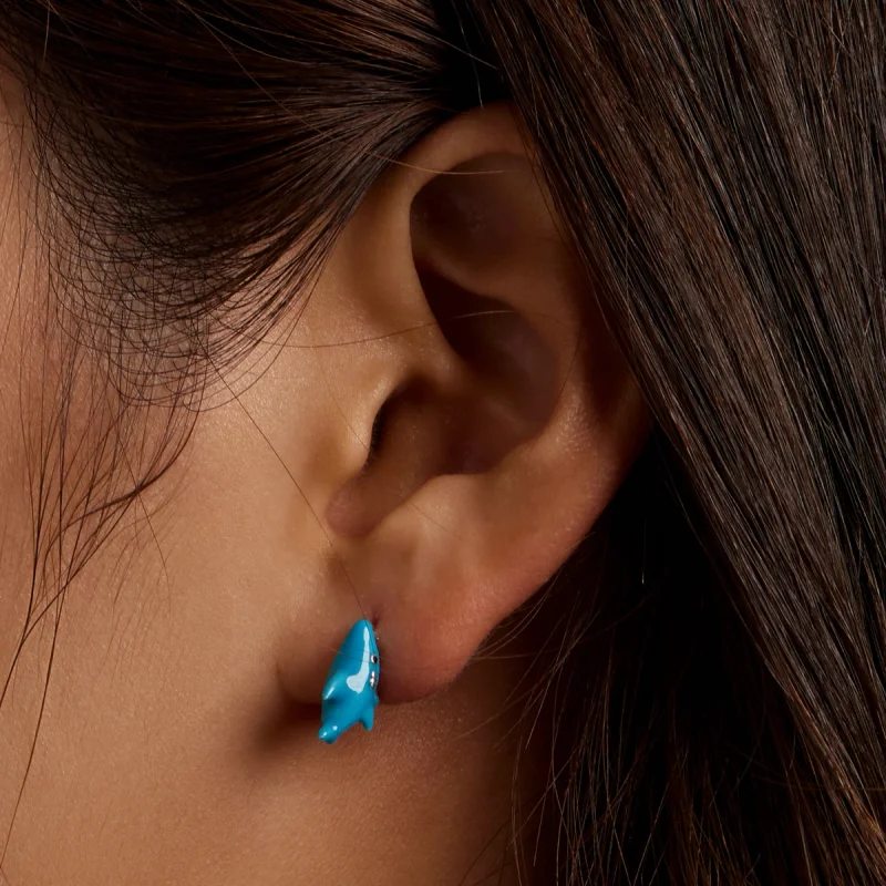 (imagem para) Pandora Style Funny Little Shark Stud Earrings - BSE563 - Visualizar 7