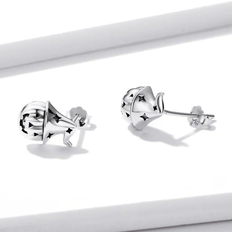 (imagem para) Pandora Style Halloween Pumpkin Stud Earrings - BSE537 - Visualizar 3