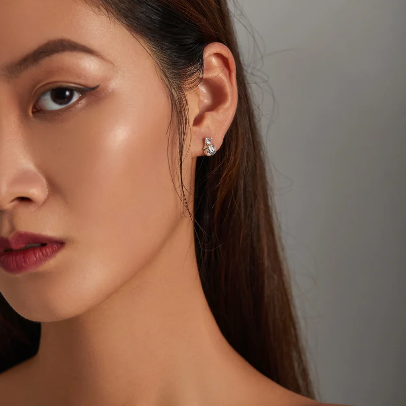 (imagem para) Pandora Style Halloween Pumpkin Stud Earrings - BSE537 - Visualizar 6