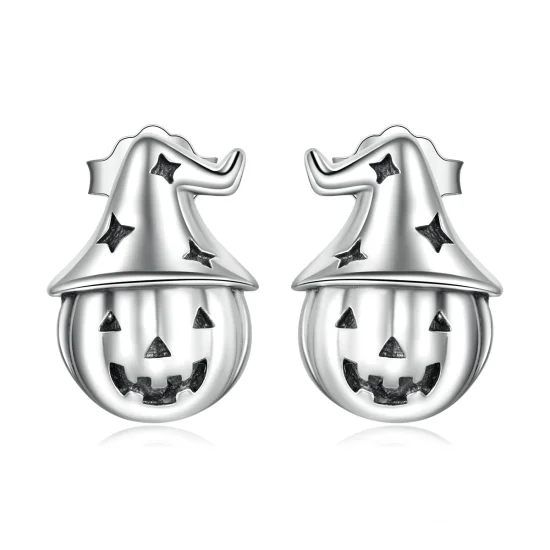 (imagem para) Pandora Style Halloween Pumpkin Stud Earrings - BSE537