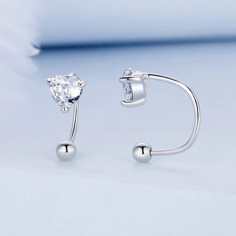 (imagem para) Pandora Style Heart Thread Stud Earrings - BSE697 - Visualizar 2