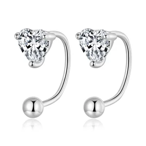 (imagem para) Pandora Style Heart Thread Stud Earrings - BSE697