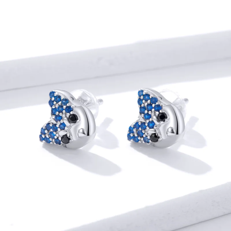 (imagem para) Pandora Style Husky Stud Earrings - BSE356 - Visualizar 2