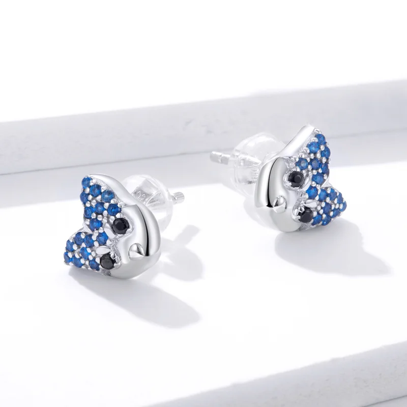 (imagem para) Pandora Style Husky Stud Earrings - BSE356 - Visualizar 3