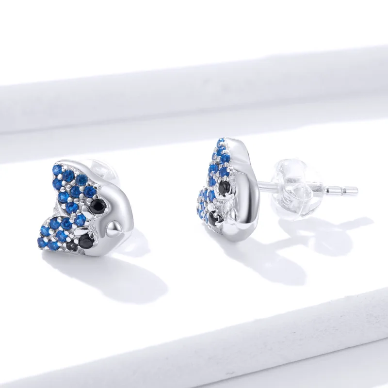 (imagem para) Pandora Style Husky Stud Earrings - BSE356 - Visualizar 4