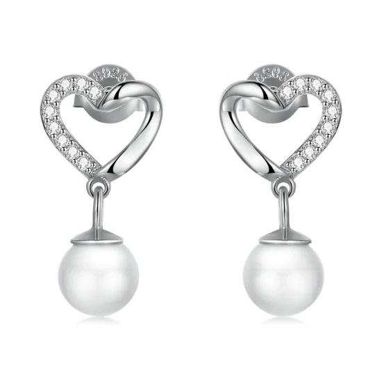 (imagem para) Pandora Style Love Shell Beads-Elegant Stud Earrings - BSE552