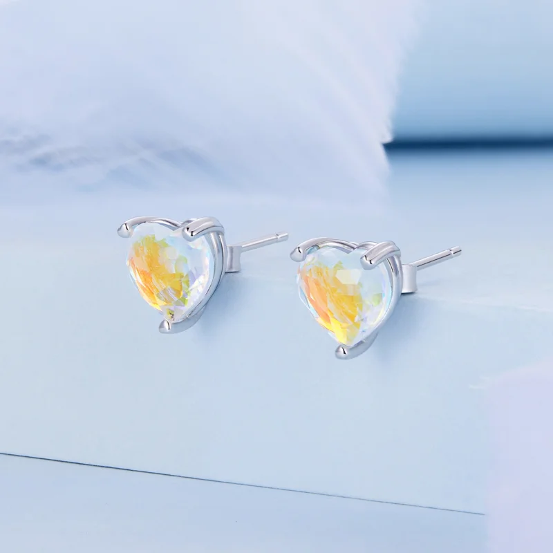 (imagem para) Pandora Style Love Symphony Glass Stud Earrings - BSE713 - Visualizar 2