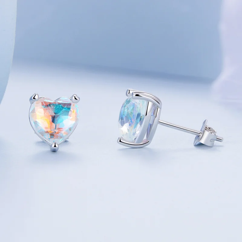 (imagem para) Pandora Style Love Symphony Glass Stud Earrings - BSE713 - Visualizar 3