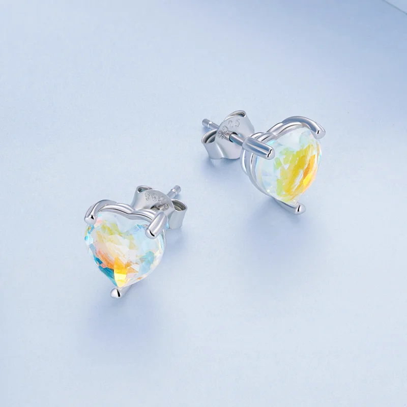 (imagem para) Pandora Style Love Symphony Glass Stud Earrings - BSE713 - Visualizar 4
