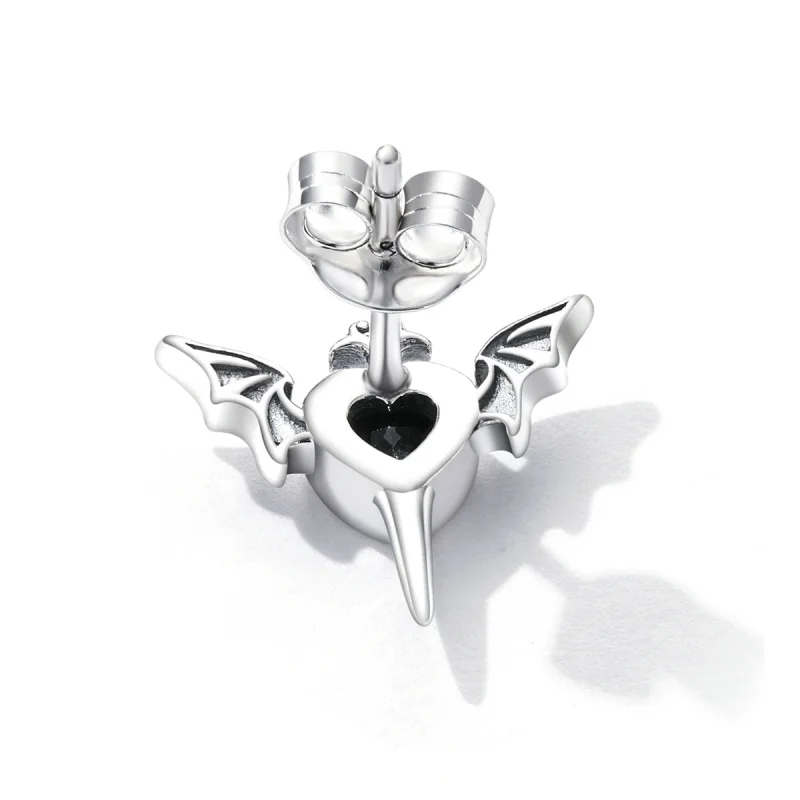 (imagem para) Pandora Style Love Wings Stud Earrings - SCE1179-BK - Visualizar 4