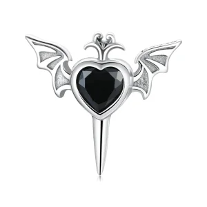 Pandora Style Love Wings Stud Earrings - SCE1179-BK (imagem para) Pandora Style Love Wings Stud Earrings - SCE1179-BK