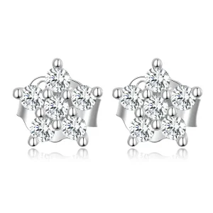 Pandora Style Mini Flower Stud Earrings - BSE598-A (imagem para) Pandora Style Mini Flower Stud Earrings - BSE598-A