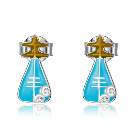(imagem para) Pandora Style Mini Lute Stud Earrings - SCE1216