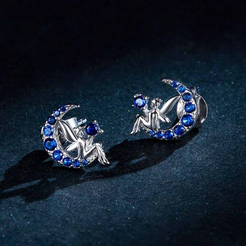 (imagem para) Pandora Style Moon Elf Stud Earrings - BSE376 - Visualizar 5