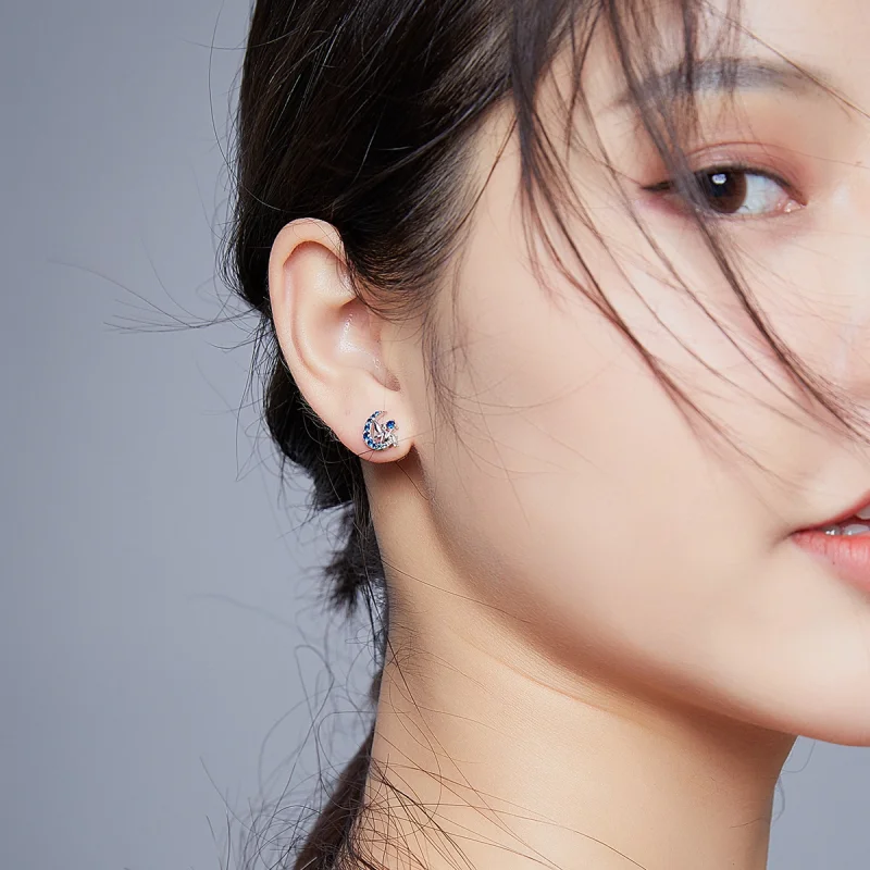 (imagem para) Pandora Style Moon Elf Stud Earrings - BSE376 - Visualizar 9