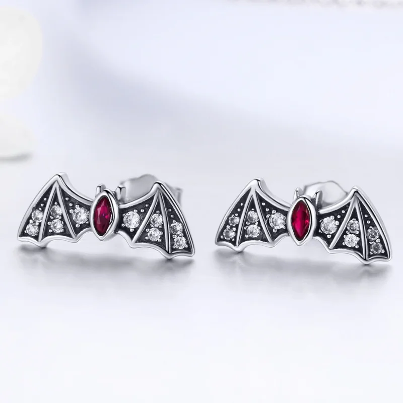 (imagem para) Pandora Style Mystery Bat Stud Earrings - BSE004 - Visualizar 2