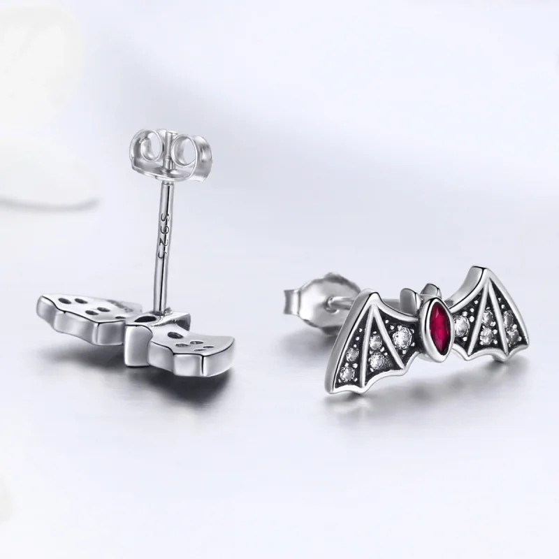 (imagem para) Pandora Style Mystery Bat Stud Earrings - BSE004 - Visualizar 3